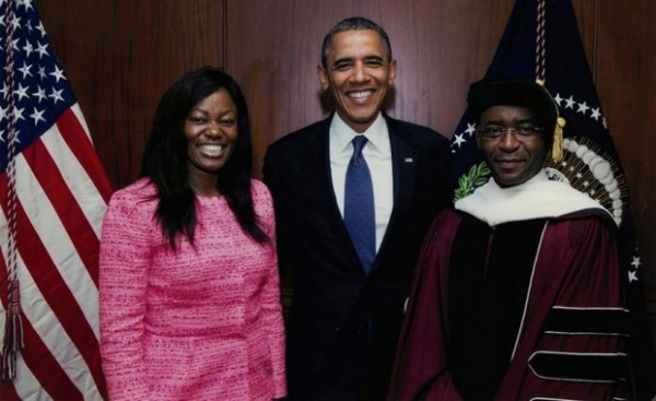 Strive Masiyiwa et sa femme Tsitsi aux côtés du Président américain Barack Obama