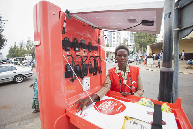 Jeanne Marie Uhiriwe, solar kiosk franchisee, Kigali, Rwanda