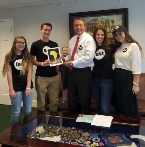 These ONE volunteers delivered a petition to Rep. Mark Sanford of South Carolina’s 1st District.