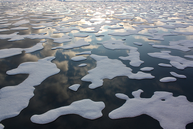 Schmelzende Eisplatten im Meer. Foto Credit: www.nasa.gov