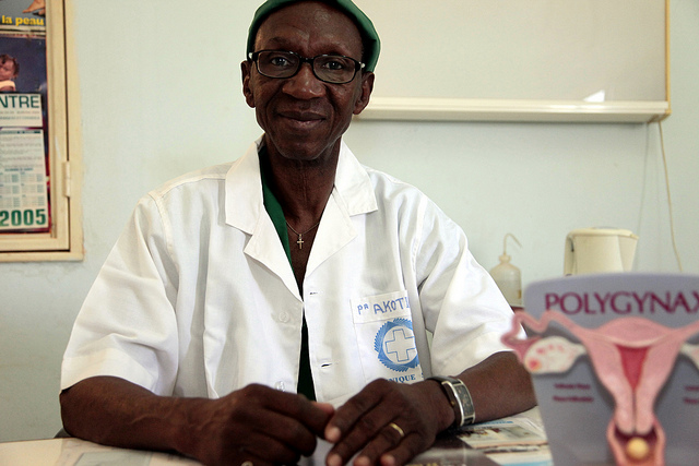 Professor Akotiomga Michel at Suka Clinic in Burkina Faso. Photo: Jessica Lea/DFID