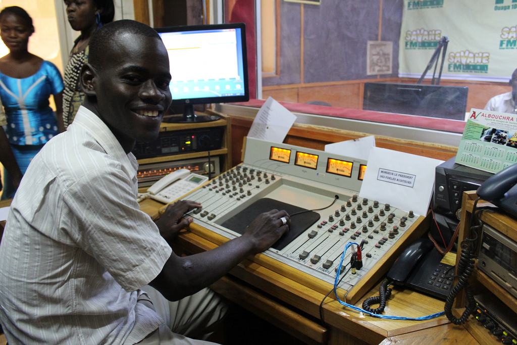 Savane FM broadcast their regular radio talk show on FGM/C across the capital in Burkina Faso. Credit: Jess Lea/DFID 