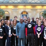 Belgian Youth Ambassadors meet with Dramani Mahama, President of Ghana, at their national campaign launch in Brussels.  Photo: ONE