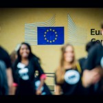 ONE Youth Ambassadors converge on the European Parliament in Brussels to lobby MEPs to sign the ONE VOTE 2014 pledge.  Photo: ONE