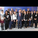 MEP Martin Schulz, President of the European Parliament, signing the pledge with ONE Youth Ambassadors.  Photo: ONE