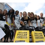 Youth Ambassadors in the UK campaigning at the Conservative Party Conference to tell guests about the Trillion Dollar Scandal and ask for their support.  Photo: ONE