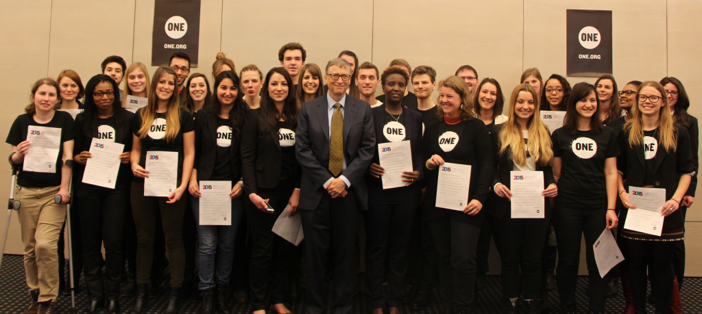Bill Gates dropped in to meet the Belgian Youth Ambassadors at their launch in Brussels. Photo: ONE