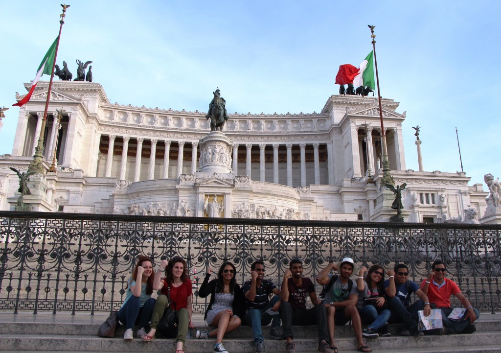 We met this gang of Strong Girl supporters outside the Victor Emmanuel II monument!