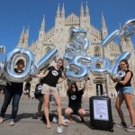 Italian Youth Ambassadors campaigning for 50% of aid to go to the poorest, in Milan.  Photo: ONE