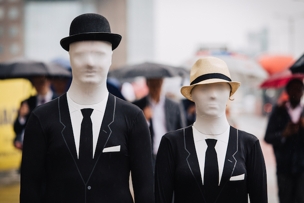 NAME THAT FACE . . . Dressed in mock business suits, bowler and Panama hats, activists dressed as faceless financiers from the pressure group the ONE Campaign mingled with commuters on London’s busy streets yesterday to draw attention to the International Anti-Corruption Summit being hosted by UK Prime Minister David Cameron later this week (THURS). The International Anti-Corruption Summit takes place on Thursday May 12, 2016 in London. For more information about the photos, summit and interviews with ONE’s expert analysts, call the ONE UK Media Team on 07901 006 799 or 07881 370 441 Or email peter.simpson@one.org; chris.mitchell@one.org