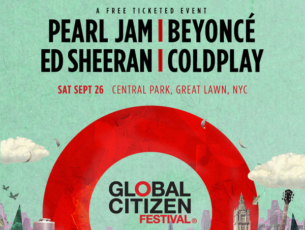 Beyoncé, Pearl Jam, Coldplay, Ed Sheeran play Global Citizen in NYC