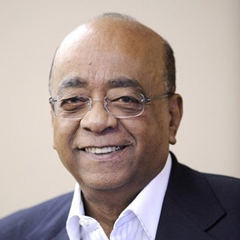 headshot of Dr. Mo Ibrahim against a light brown background
