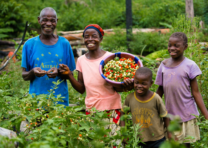 A family of farmers in Nimba, Liberia. 