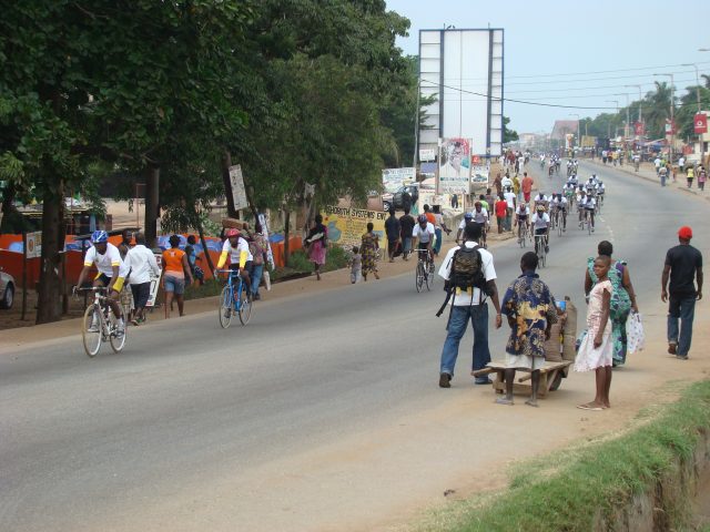 Bicycle race in Teshie during the Homowo Festival in 2009. (Photo credit: Ekpene/Wikimedia Commons)