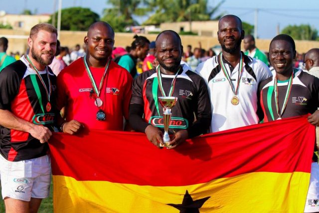 The Ghana national men’s sevens Rugby team. (Photo credit: MMZANetworx/Wikimedia Commons)