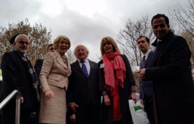 Sheila, center, with Ireland President Michael Higgins and his wife, Sabina, at an event in Dublin on November 21, 2016.